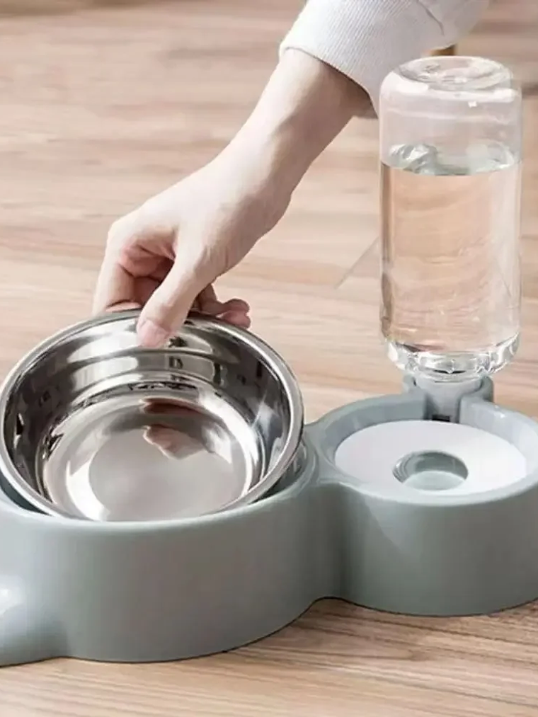 Dispensador de agua para mascotas, para gatos y perros, almacenamiento automático de agua, tazón de comida para mascotas, contenedor de comida con bebedero, suministros para mascotas 14