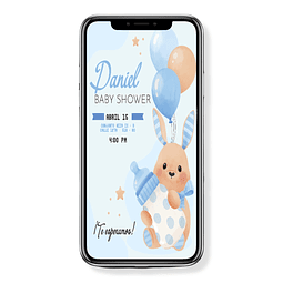 Tarjeta Virtual Baby shower Conejo 