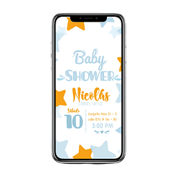 Tarjeta Virtual Baby shower Estrellas