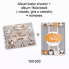 PROMO Album Hola Bebé +  Hola baby shower + 2 stickers de los nombres