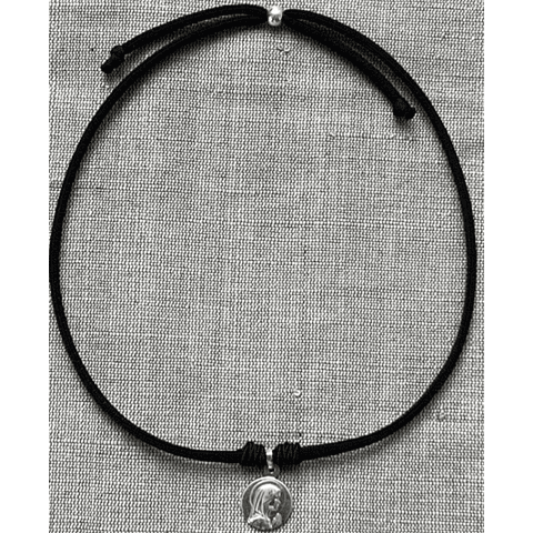 Collar Virgen Plata Elasticado