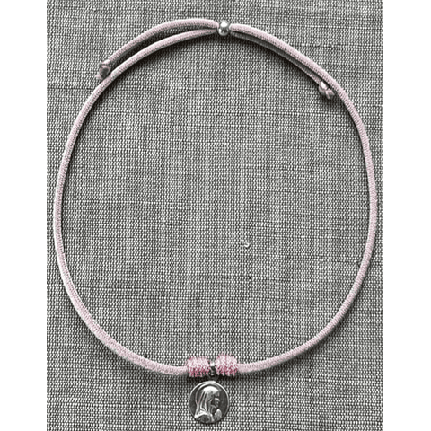 Collar Virgen Plata Elasticado