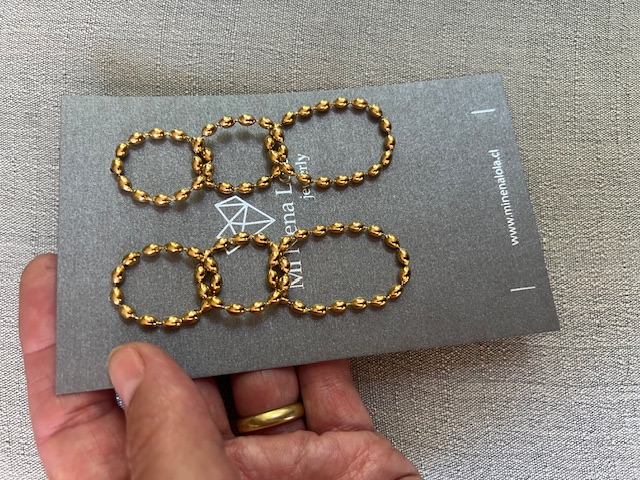 Aros Acero Cadeneta Baño Oro