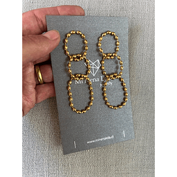 Aros Acero Cadeneta Baño Oro