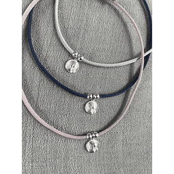 Collar Elasticado Virgen Topes de plata