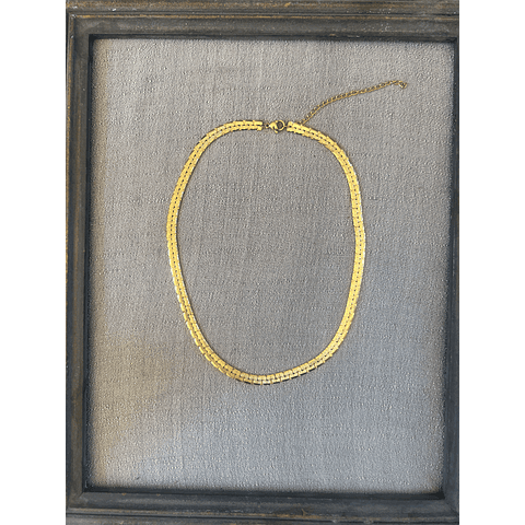 Collar Cadena Ancha baño de Oro