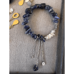 Pulsera Piedras Naturales Cadenas Acero