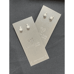 Aros Perla y Circón de Plata 