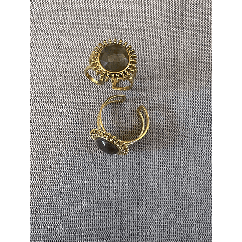 Anillos Piedras Baño Oro
