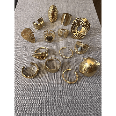 Anillos Piedras Baño Oro