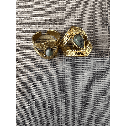 Anillos Piedras Baño Oro