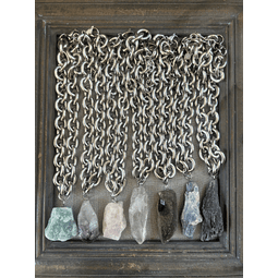 Collar Grueso Acero Piedra Natural