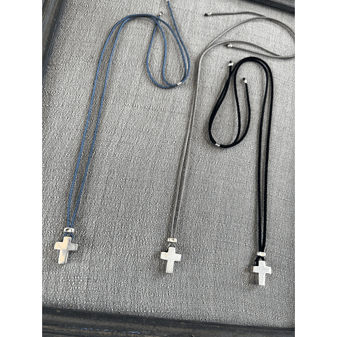 Collares Hilo Cruz Plata