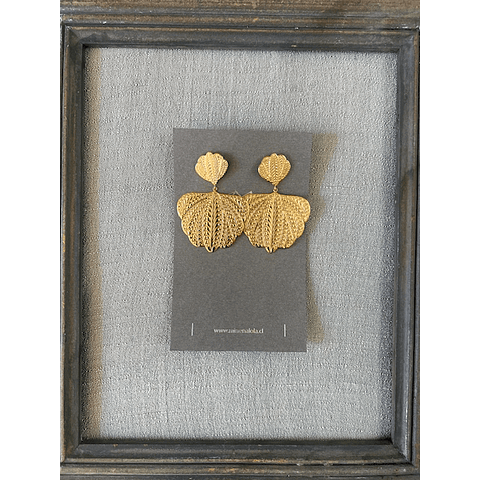 Aro Abanico Acero Baño Oro XL