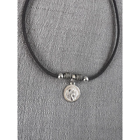 Collar Elasticado Virgen Niña Plata