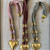Collares Cinta de Tela Corazón Acero baño Oro