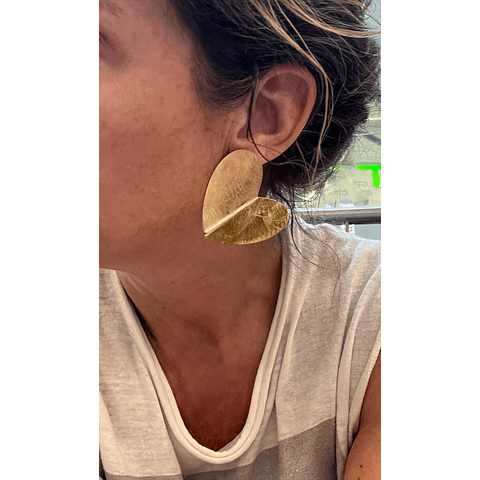 Aro Abanico Acero Baño Oro XL