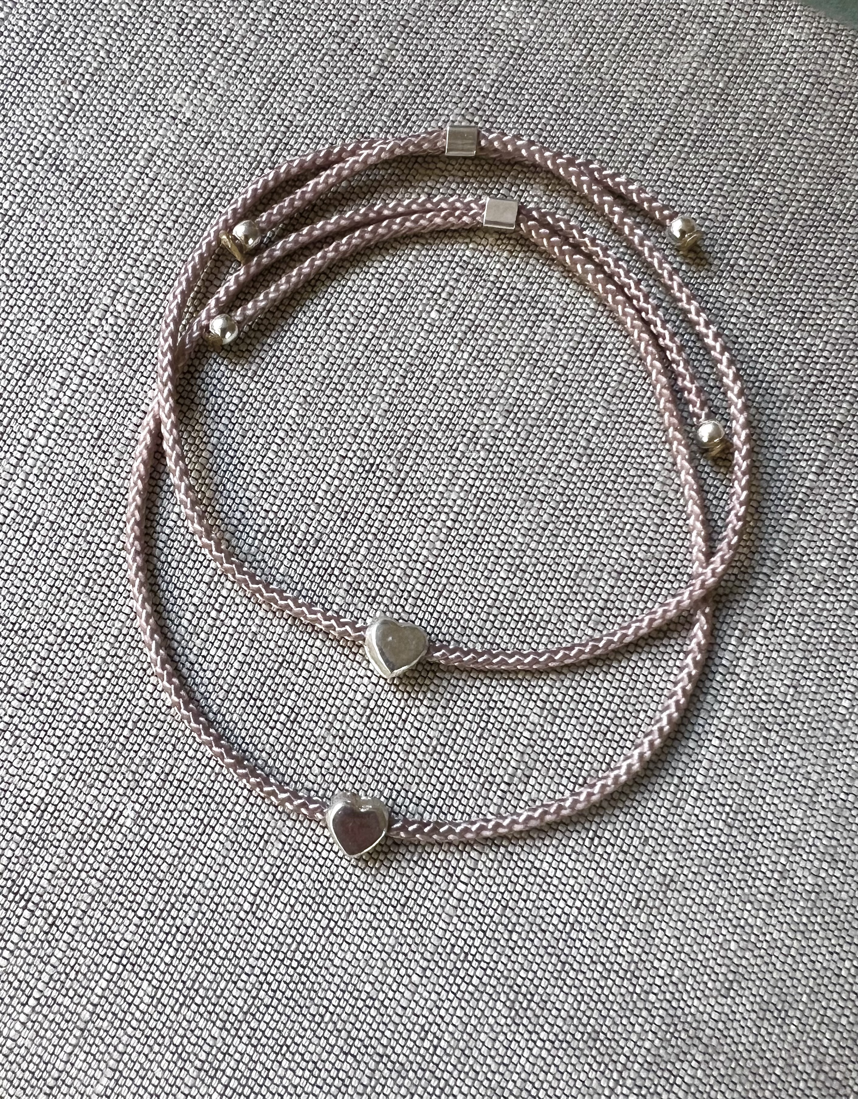Pulsera Corazón y topes Plata