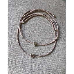 Pulsera Corazón y topes Plata 