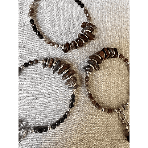 Pulsera OJO DE TIGRE, Piedra Natural y Acero