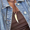 Collar Largo Cuerno y Piedras