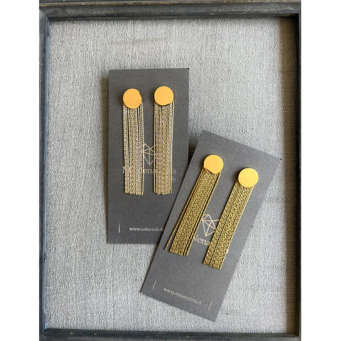 Aros  Acero Flecos Baño Oro