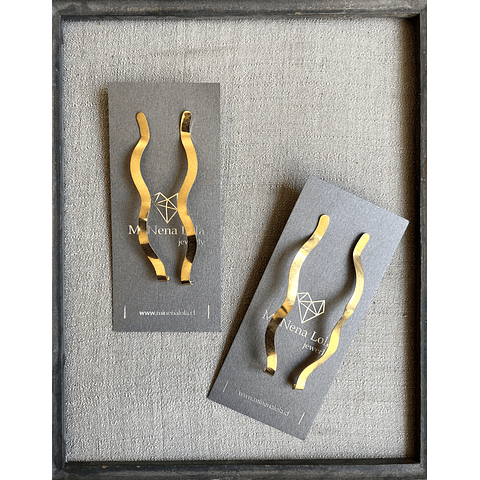 Aros Serpentina Acero baño Oro Opaco