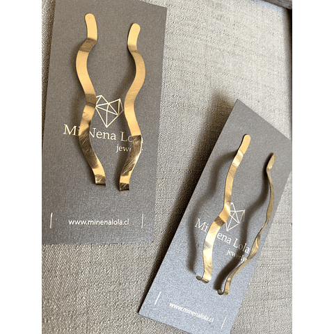 Aros Serpentina Acero baño Oro Opaco