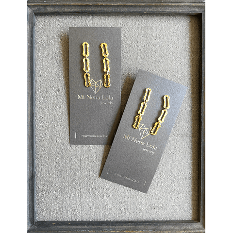 Aros Cadeneta Acero Baño Oro Opaco