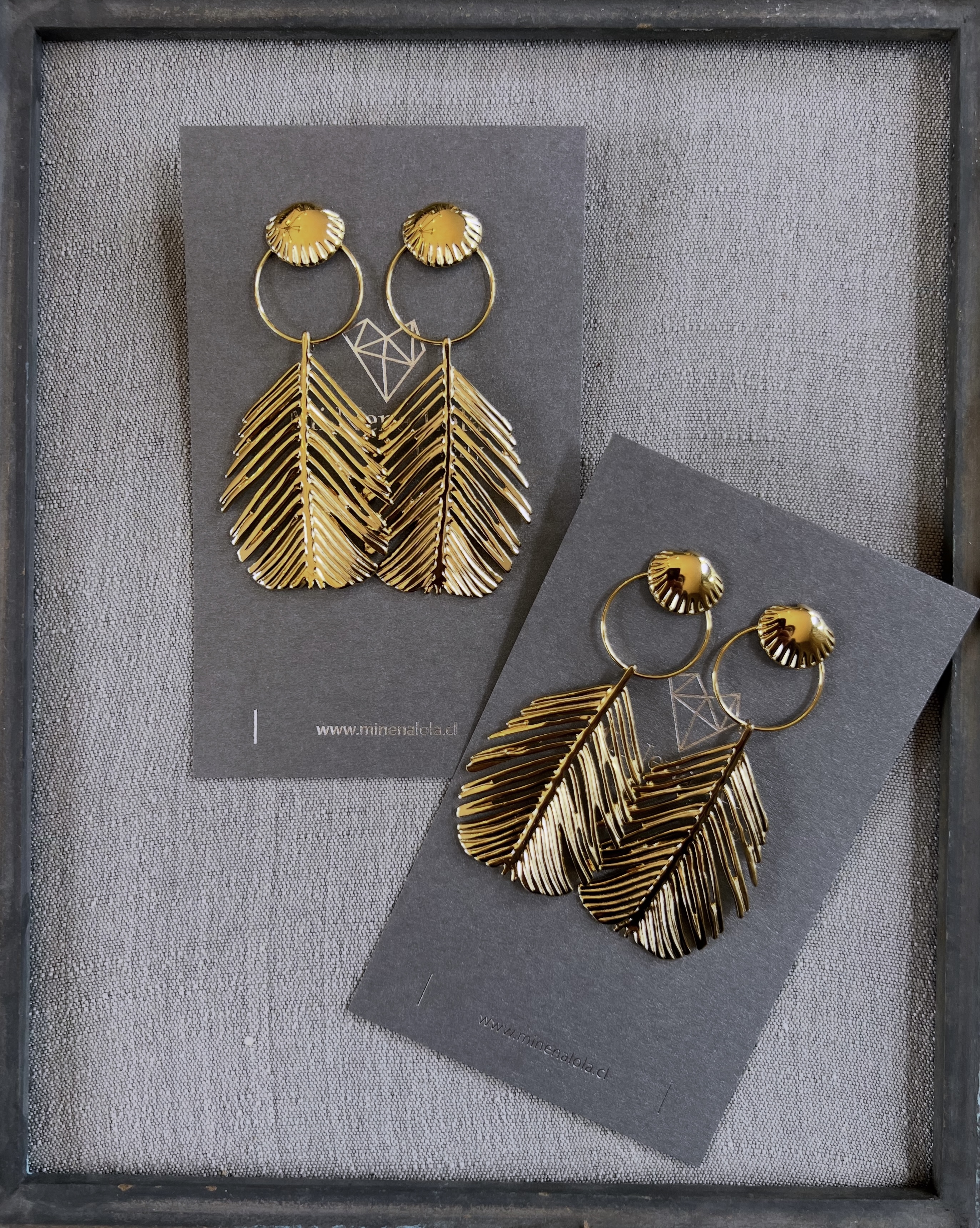 Aros Pluma colgante baño Oro