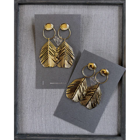 Aros Pluma colgante baño Oro