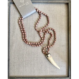 Collar Largo Cuerno y Piedras