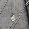 Collar Virgen Plata Piedra Cadena Acero