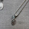 Collar Virgen Plata Piedra Cadena Acero