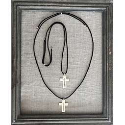 Collares Cruz Verbo Plata Cordel