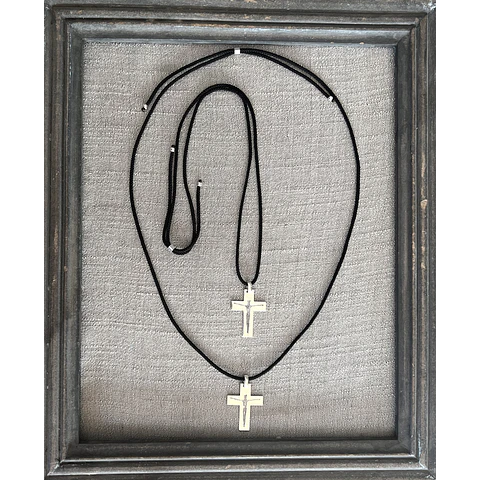 Collares Cruz Verbo Plata Cordel