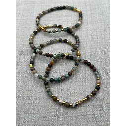 Pulsera Ágatas y Acero  