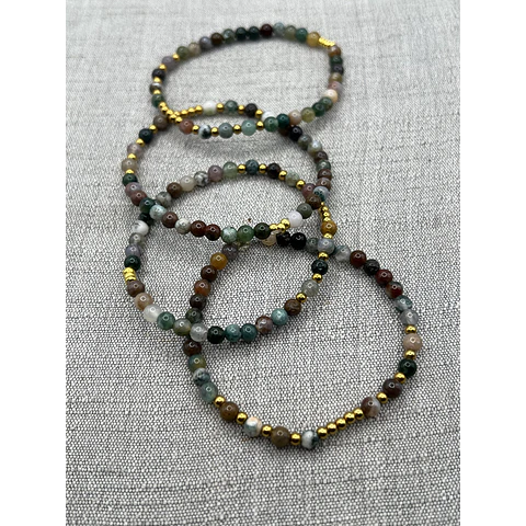 Pulsera Ágatas y Acero  