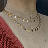 Collares Plaquitas Doble en Acero baño en Oro