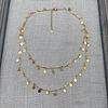 Collares Plaquitas Doble en Acero baño en Oro