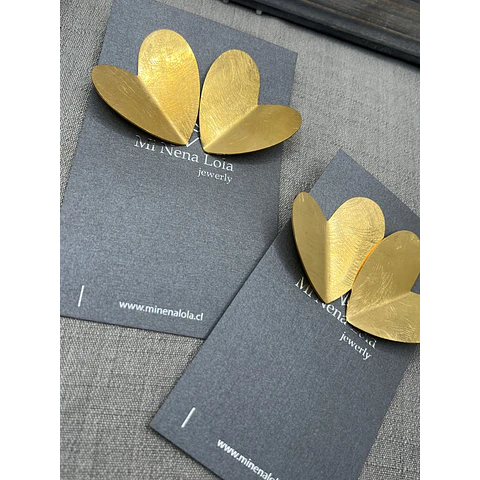 Aro Corazón Acero Baño Oro XL