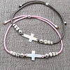 Pulsera Cruz topes plata
