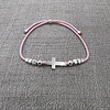 Pulsera Cruz topes plata