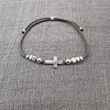 Pulsera Cruz topes plata