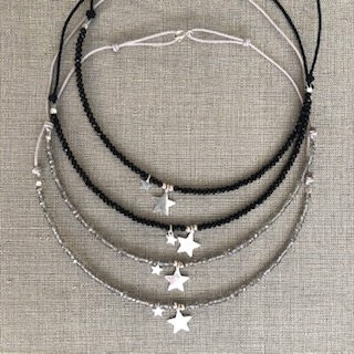 Collar Cristales Doble Estrella de Plata