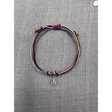Pulsera Colores Virgen de los Rayos Plata