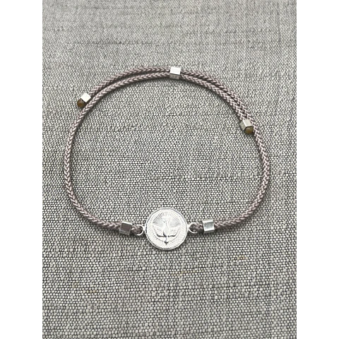 Pulsera Espíritu Santo y topes Plata 