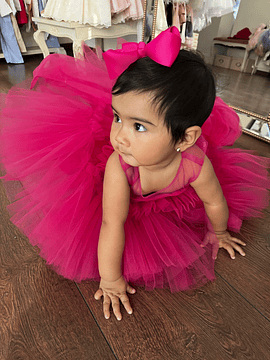 Vestido Fucsia estilo Barbie 