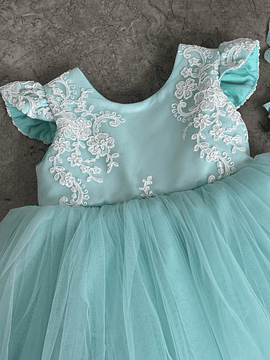 Vestido Encaje color Menta 