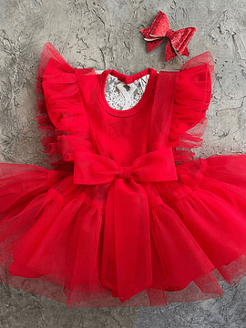 Faldita Roja Tirantes con Lazo